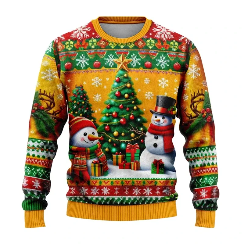 Männer Frauen Weihnachten Sweatshirt 3D Weihnachten Schneemann Santa Gedruckt Hässliche Weihnachten Pullover Unisex Pullover Urlaub Party Jumper Tops — image 6