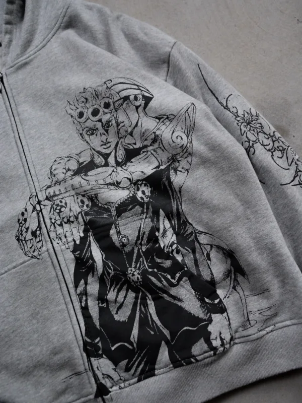 Harajuku ผจญภัย Jojo Bizarre Zip Up Hoodies ขนาดใหญ่บุรุษสตรี Zipper Hoodie Hip Hop คู่ Y2k Street เสื้อกันหนาว — image 3