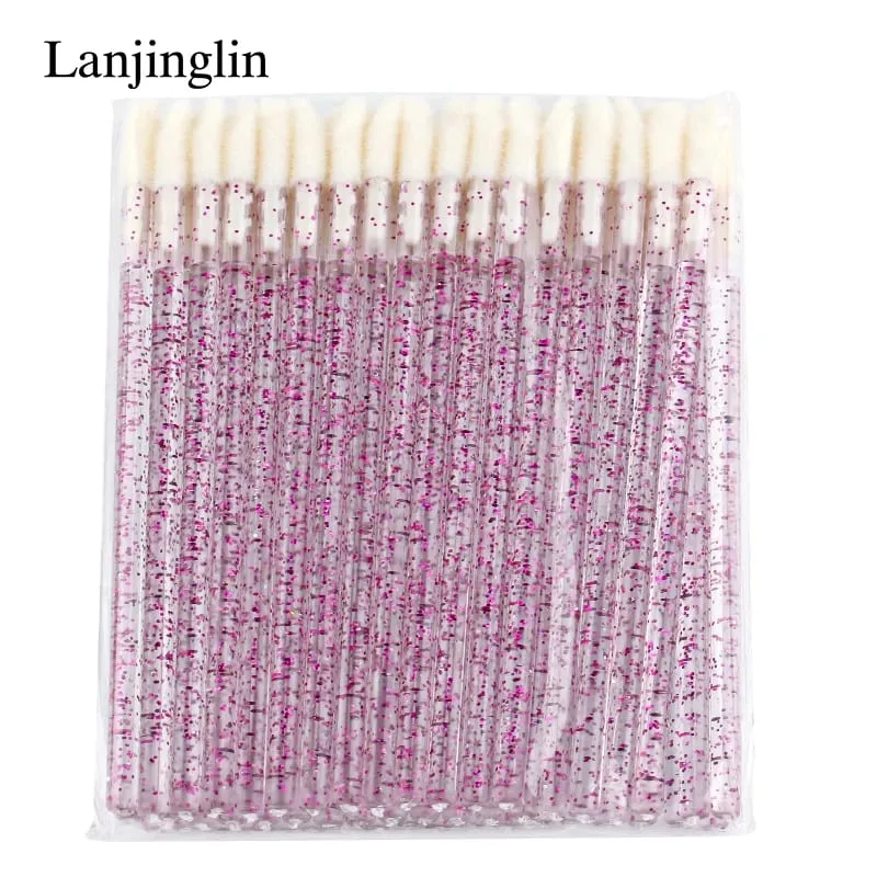 Hot Sale 50 Pcs Crystal Lip Brush Removing Cleaning Mascara Applicator Makeup Lip Brushes for Eyelash Extension Tools maquillaje — image 10