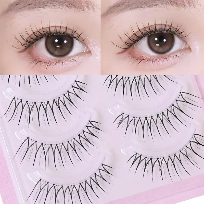 U-shaped False Eyelashes K-Pop Idol Lashes Zhang Yuanying Inspired Comic Eye Lashes Natural Wispy Lash Extension