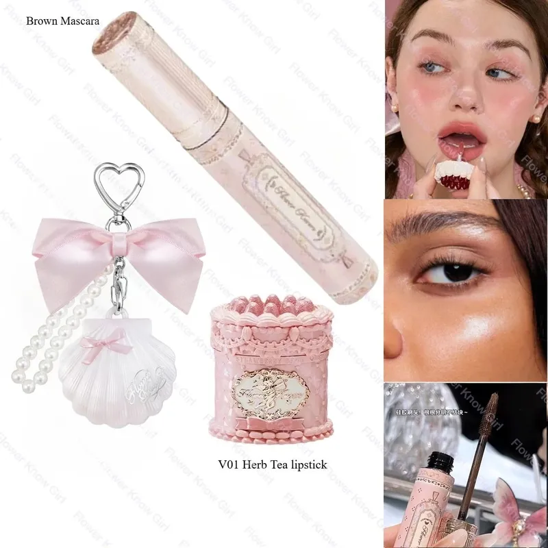 Flower Knows Sweetie Bear Lipstick Mini Setting Powder Eyebrow Set LongLasting Waterproof Smudge Proof — image 9