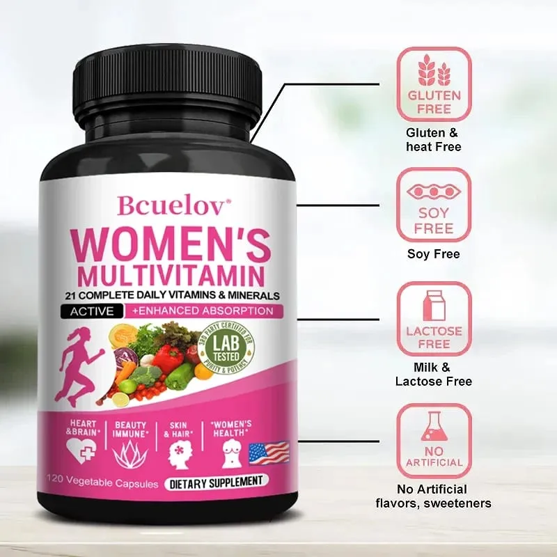 Women's Daily Multivitamin and Multimineral Supplement for Energy Heart Joints Bones Skin Immunity Focus Vitamins ACEDK