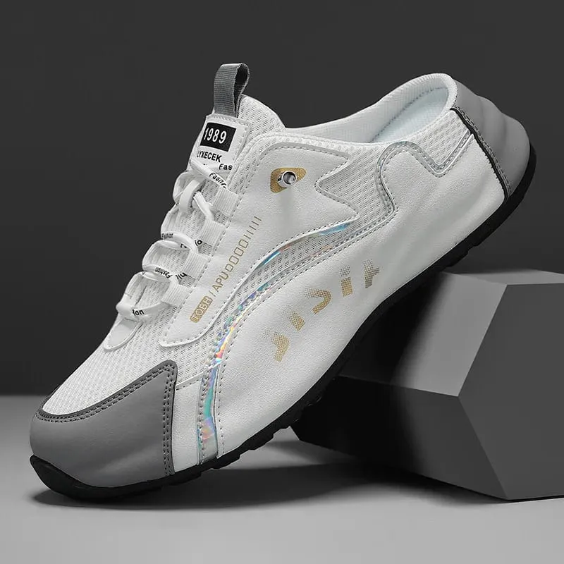 Kaswal na Nakasaradong daliri ng Kalahating tsinelas ng Kalalakihan sa Tag-init Kumportableng Breathable Soft Sole Sneakers Fashion Slip-on na Panlalaking Tennis Shoes 2026