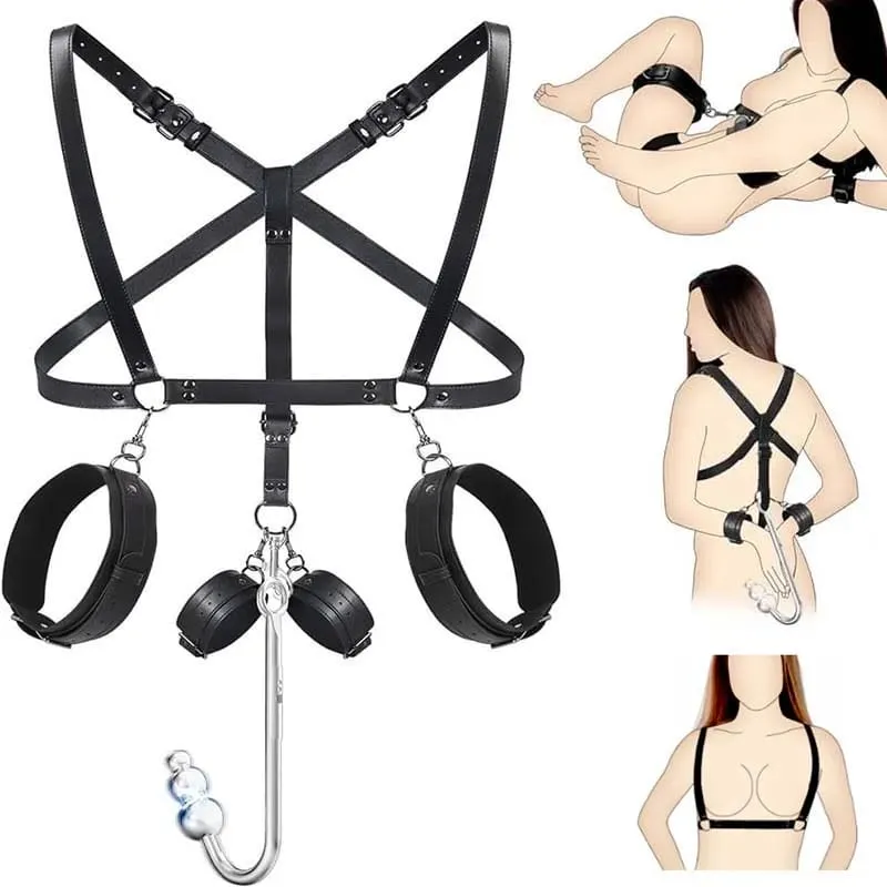 SM Adult Sex Toy Backhand Binding Apertural Plug Anal Hook Bondage Toys Bdsm Kit Slave Bondage Handcuff Couple Bundle Game 18+ — image 1