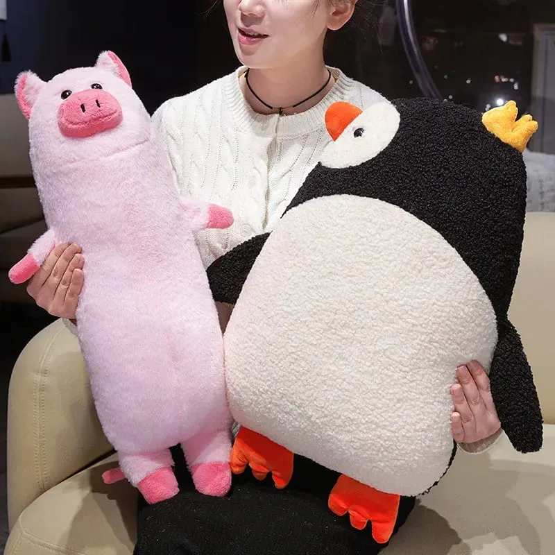 Série animal travesseiro de pelúcia leopardo elefante pinguim almofada de pelúcia kawaii acompanhar brinquedo de sono decoração para casa brinquedos presentes de aniversário — image 4