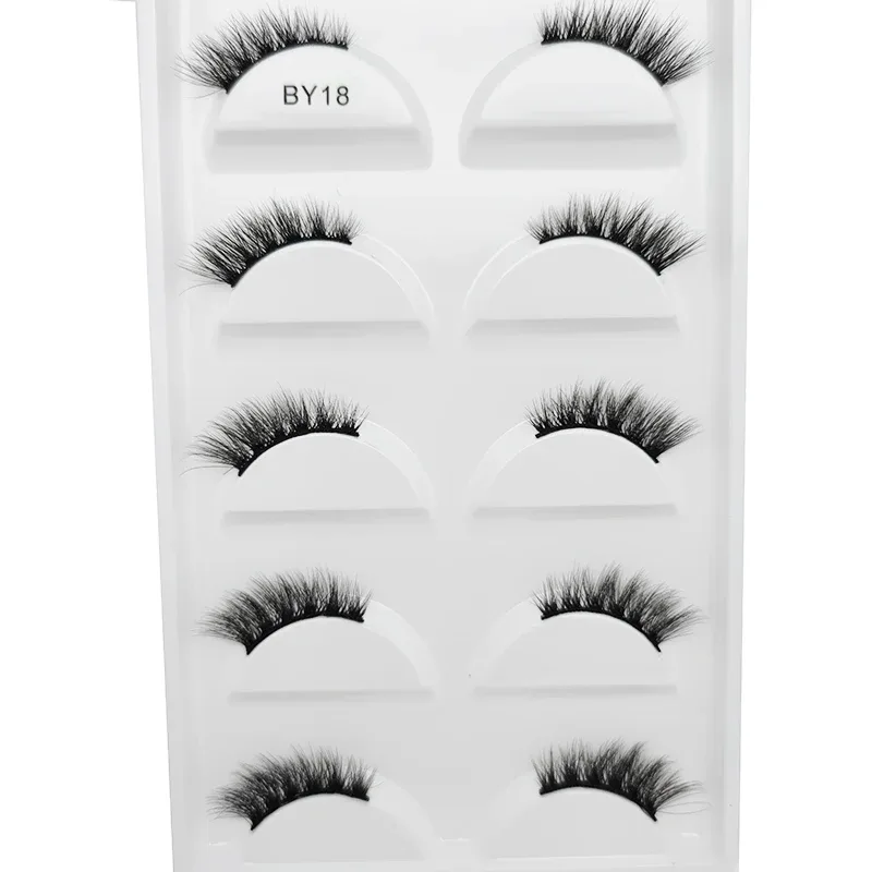 New 5 Pairs Natural 3D False Eyelashes Makeup Mink Eyelash Fake Eye Lashes Faux Cils Make Up Beauty Maquillaje Tools H13 Cat
