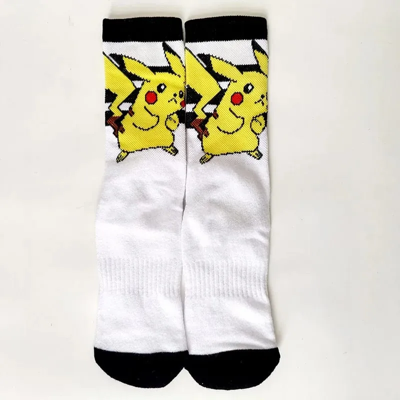 Pokemon Men's Fashion Trend Long Socks Cartoon Anime Figure Pikachu Eevee Gengar Unisex Athletic Harajuku Socks