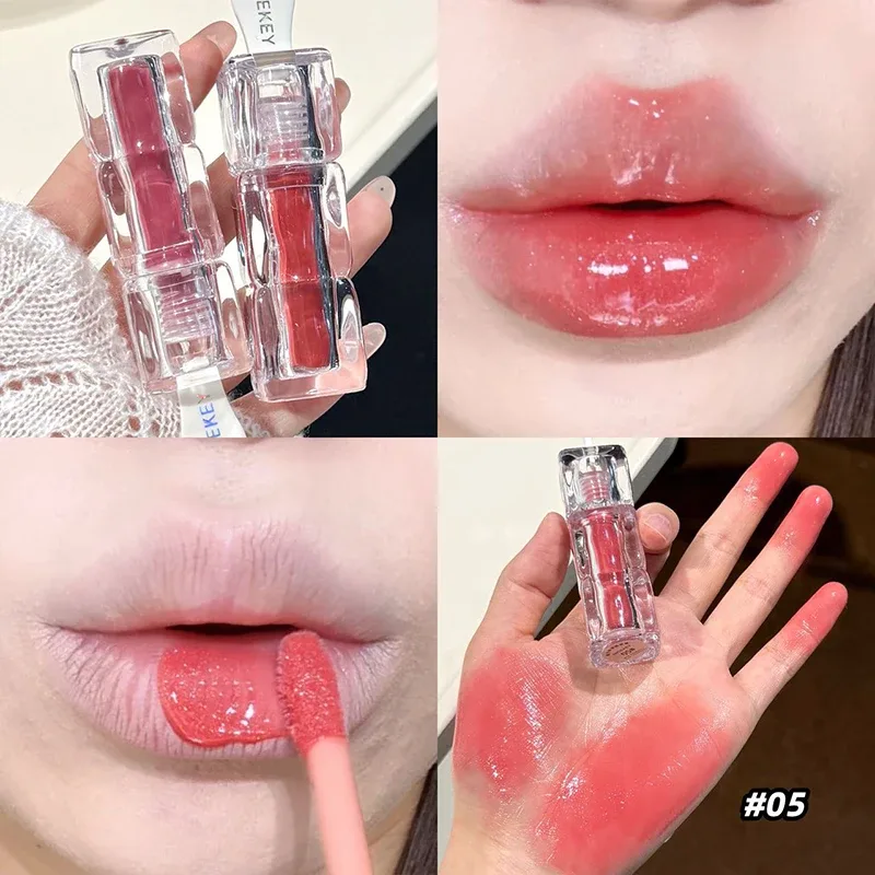 Watery Mirror Lip Gloss Lasting Moisturizing Easy Wearing Water Glass Lip Glaze Hydrating Sexy Red Lip Tint Cosmetics — image 7