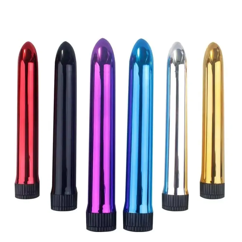 6-Color Metal Body Vibrator AA Battery Powered 18cm Relaxation Massage Bullet Seducer clitoral stimulation Sex toys for Women — image 1