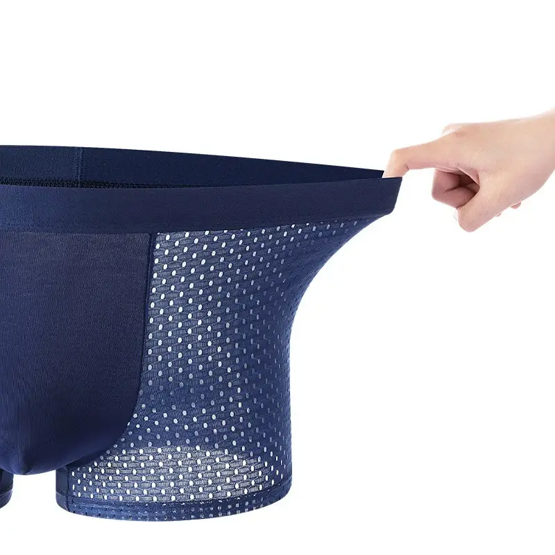 4Pcs Mesh Men's Underwear Ice Silk Cool Breathable Comfortable Fashion Sexy Men's Boxer Shorts — image 1