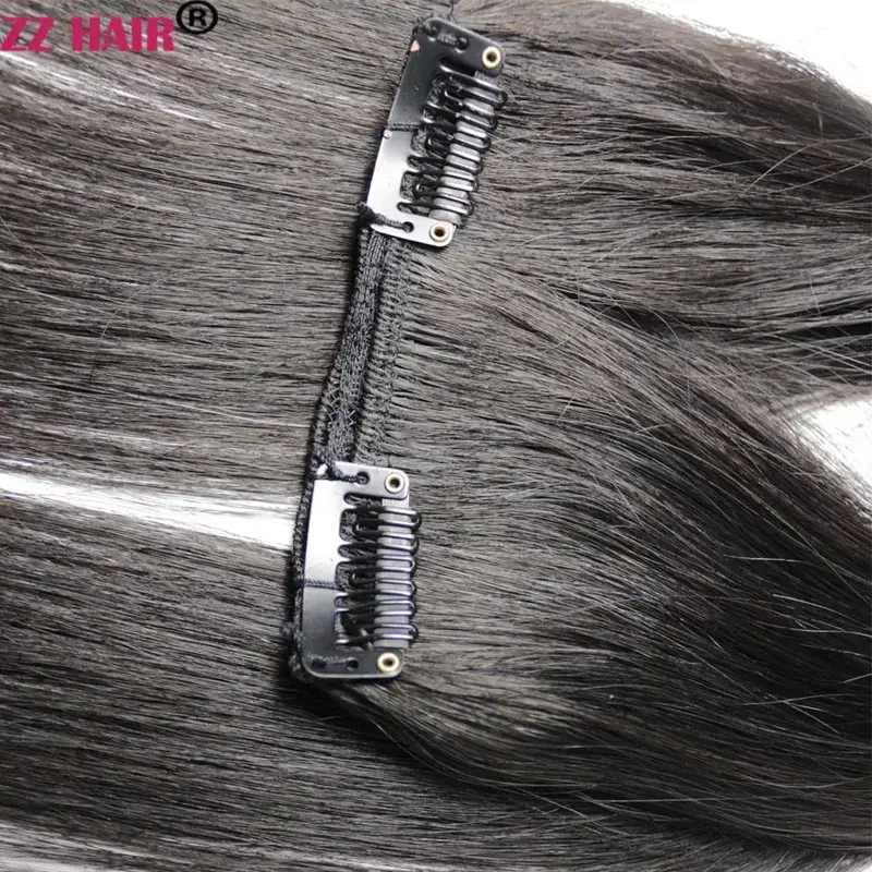 Clips-in 100% Brazilian Human Remy Hair Extensions 16"-28" Three Pieces 3pcs Set 100g-200g 1x25 2x10 Natural Straight