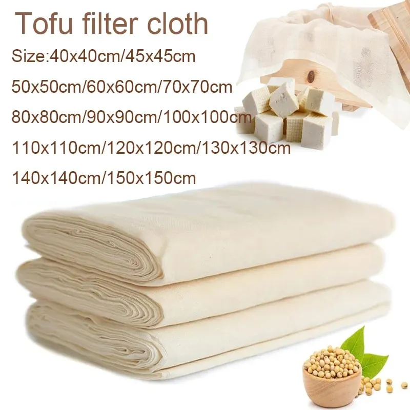 1-5pcs Large White Cotton Gauze Cheesecloth Fabric Reusable Muslin Cloth for Straining Cooking Tofu Cheesemaking Baking — image 1