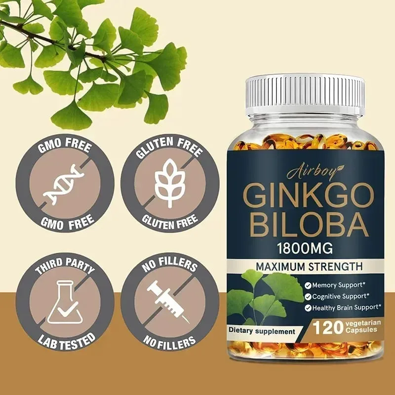 Ginkgo Biloba Supplement - Memory and Learning Promotes Brain Health Improves Clarity Improves ConcentrationSupplement — image 2