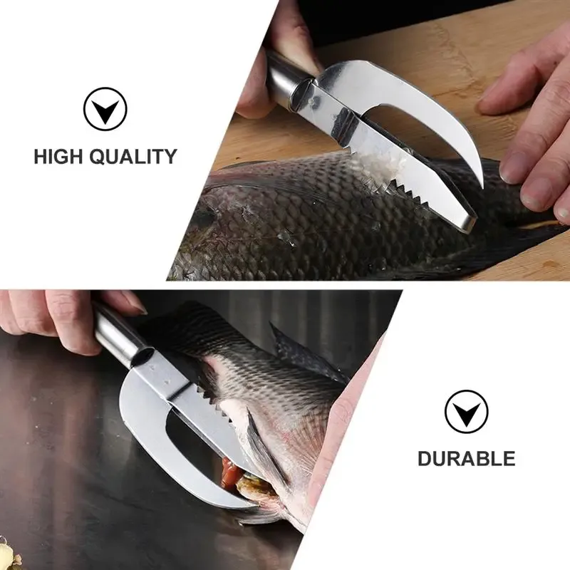 2in1 Fish Skin Brush Fast Remove Fish Scale Scraper Planer Tool Fish Scaler Fishing Knife Cleaning Tools Kitchen Accessories — image 4
