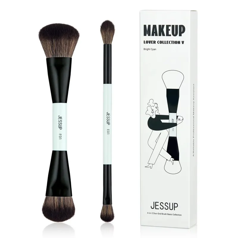 Jessup Makeup Brushes Set 2/3/6/10PCS Double Sided Foundation Contour Brush Blush Blending Eyeshadow Concealer Cruelty Free T500