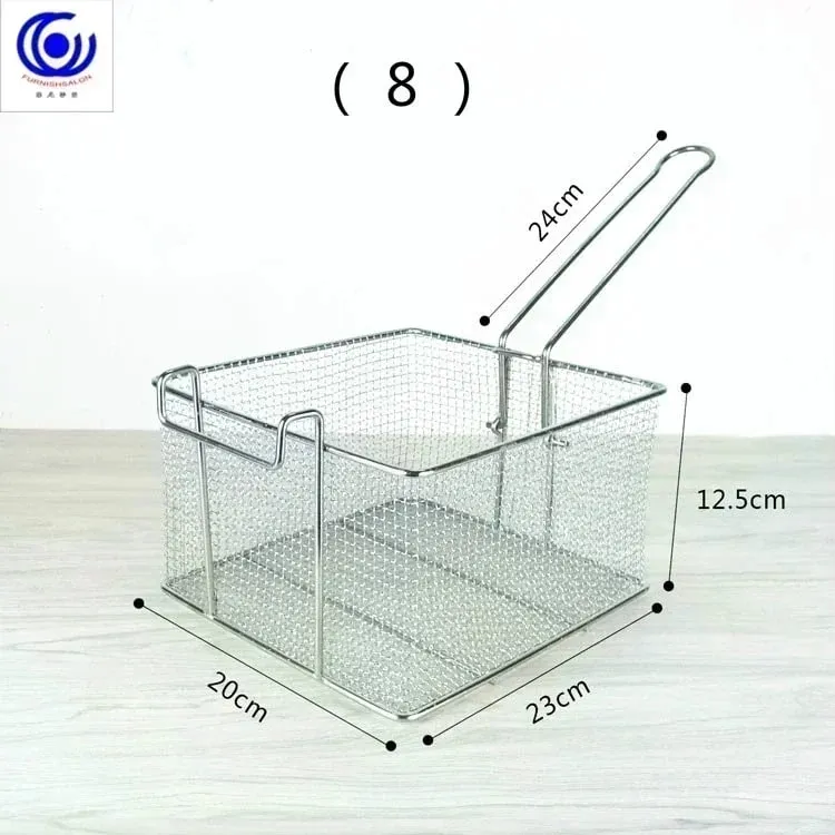 Stainless Steel Fryer Screen French Fries Frame Square Filter Net Encrypt Colander Shaped Frying Basket Fryers Meshed — image 17
