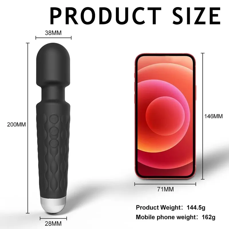Powerful Vibrator Women's Magic Wand USB Rechargeable Waterproof Massager Clitoral G-Spot Vibrator Sex Toy Suitable for Adults