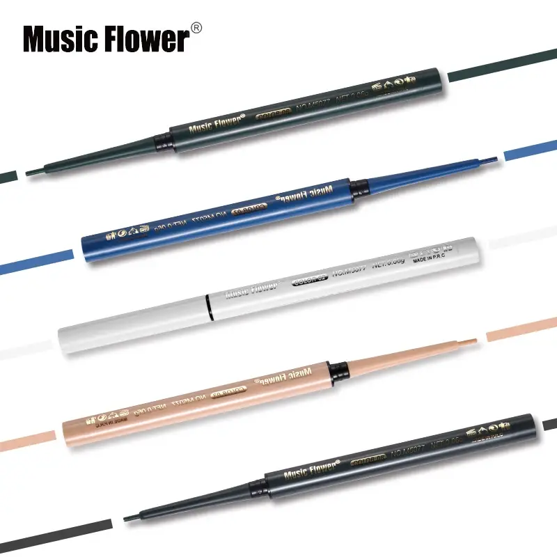 Music Flower 12 Color Gel Eyeliner Pencil Automatic Waterproof Eye Makeup Black Blue Eyleliner Long Lasting Shimmer Cosmetics — image 1