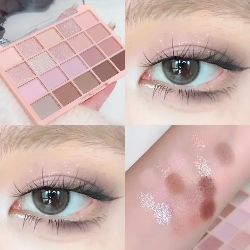 20-Color Warm Eyeshadow Palette – Romantic Smoky & Rose Tones Matte & Glitter High-Pigment Smudge-Proof Beauty Makeup — image 8