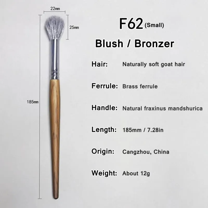 Small Contour Brush Bronzer Blush Soft Fluffy Natural Goat Hair Face Makeup Brushes Kit — image 2