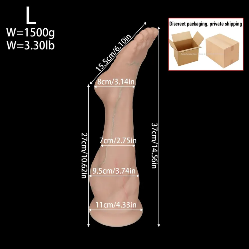 Obrovský silikonový anální kolík do chodidla Silný dildo na nohy Velký anální kolík Anální expandér Masturbátor Anus Dilator Sexuální hračky Hračky pro dospělé Sex Shop