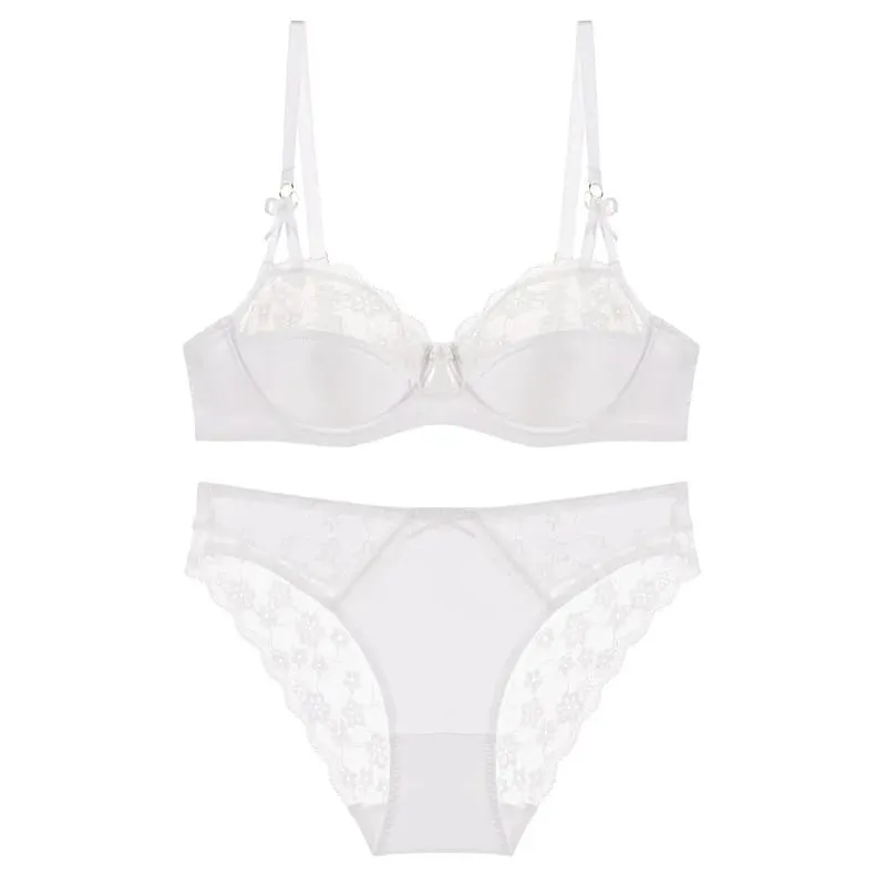 Early Spring Teen Girls Pure Desire Lingerie Set U-Back Soft Support Satin Stitch Lace Comfort Underwear Anti-Sag for Youth — image 11