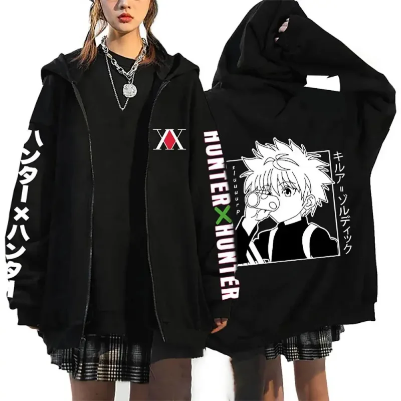 Unisex Anime Hunter X Hunter Killua Zoldyck Gon Print Hoodie Zip Hoodies Loose Casual Streetwear Men And Women Classic Simple — image 7