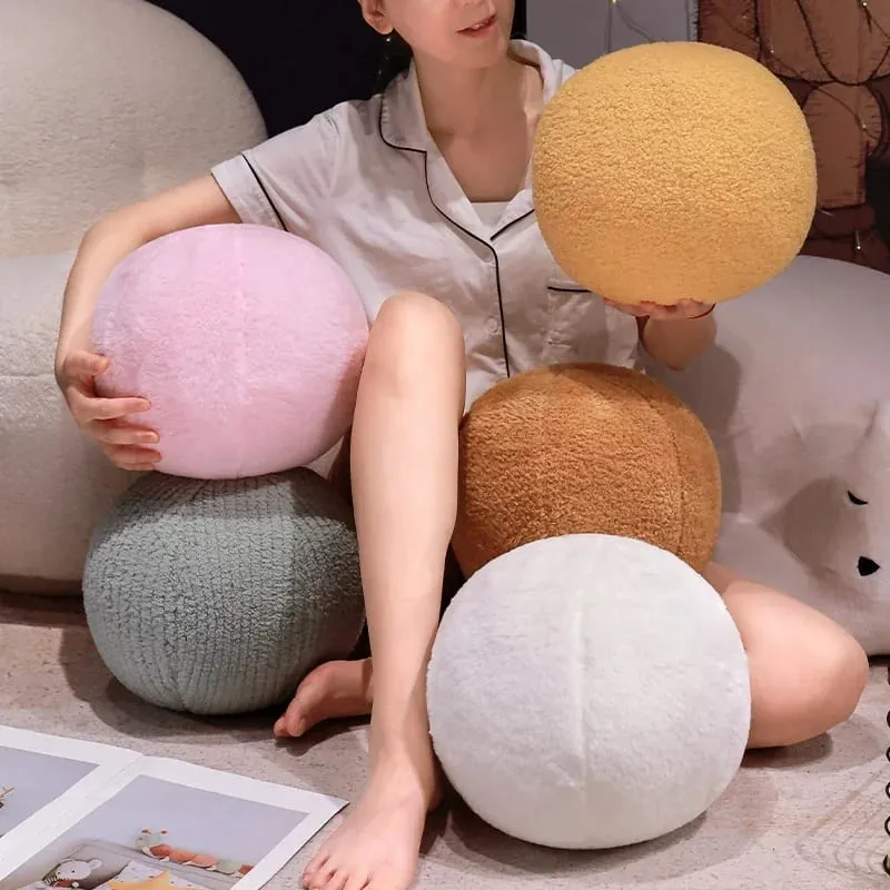30cm Ins Style Ball Pillow Soft Plush PP Cotton Sofa Pillow Ornament Stuffed Nordic Round Pillow Throw Pillows Home Decoration — image 6