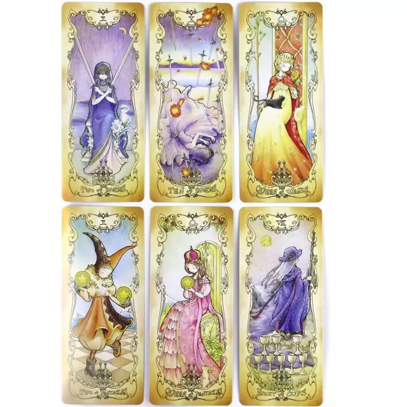 Kartu Tarot Ketakutan Rendah 78 Buah Dek Dongeng Anime Kawaii Lucu Ramalan Oracle Permainan Papan Semangat Sihir Ramah Pemula — image 5