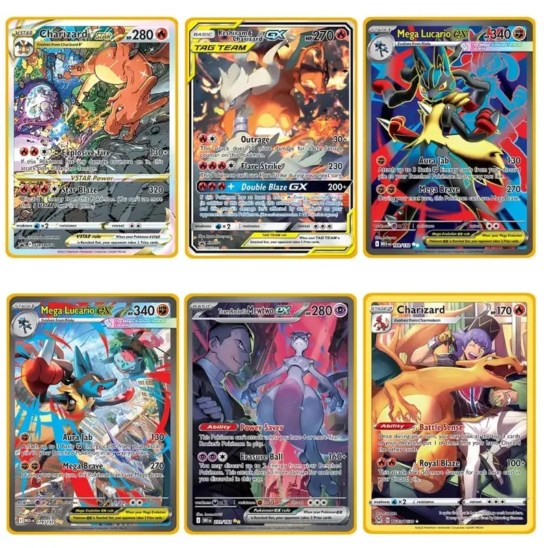 2025 NEW Pokemon Metal Card 10000 Points Arceus Charizard Super Card Golden English Mewtwo Vmax GX EX Anime Collection Cards Gif — image 4