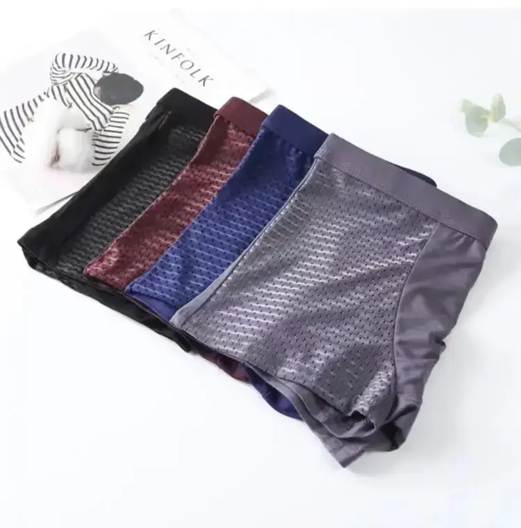 4Pcs Bamboo wear Bamboo Boxer Short Men Microfiber Boxer Briefs Underwear Compression Stretch — image 6