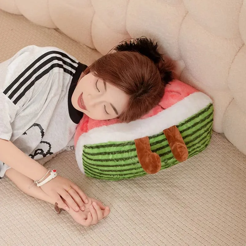 Oreiller en peluche en forme de tranche de pastèque, 23/45cm, visage souriant, mignon, triangulaire, Fruit rouge, coussin avec jambes, décoration en peluche, cadeau — image 4