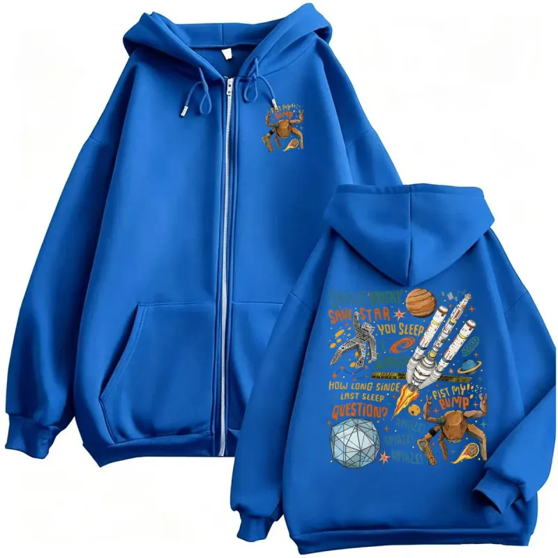 Project Hail Mary Zipper Hoodies Grace Rocky Save Stars Meme Sweatshirt Jacket Coats Men Women Fashion Casual Cozy Zip Up Hooded — image 5