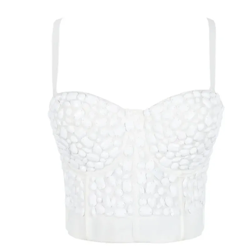 Visivane Rivet Beading y2k Tank Tops Women Bra Blusas Short Corset Woman Clothing Stage Party Shaper Ladies Crop Shirt Camis — image 24