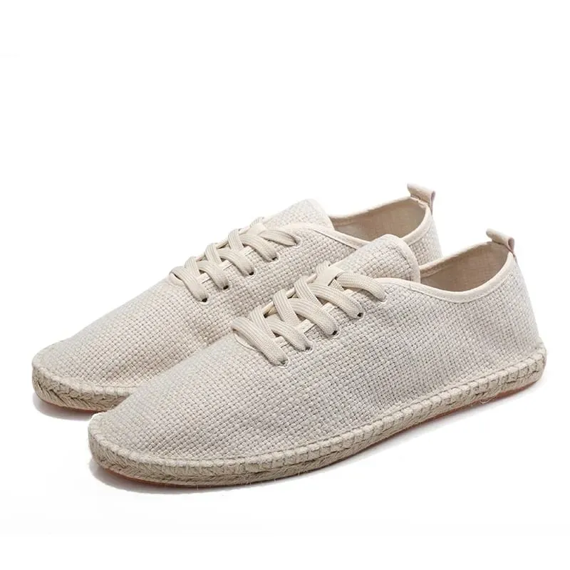 Men Shoes Summer Espadrilles Men Canvas Sneakers New Breathable Fisherman Footwear Mens Slip on Loafers Large Size 47 Sneakers