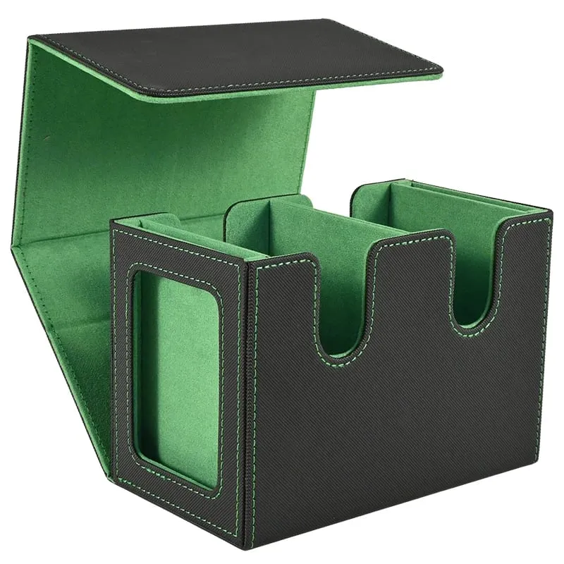 Deck Box with 2 Commander Display Double Deck Box for 140+ Single Sleeved Cards Fits for TCG CCG Magic Cards — image 7