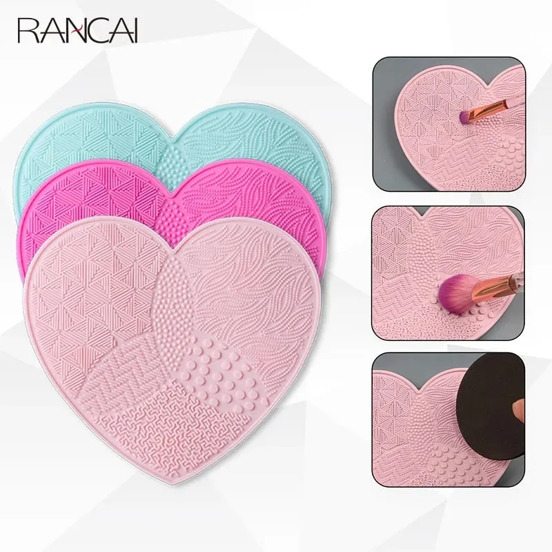 Scrubbing Pad Makeup Brushes Cleaning Silicone With Suction Cup Love Cleaner Washing Cosmetic Brush Beauty Supplies Tool — image 1
