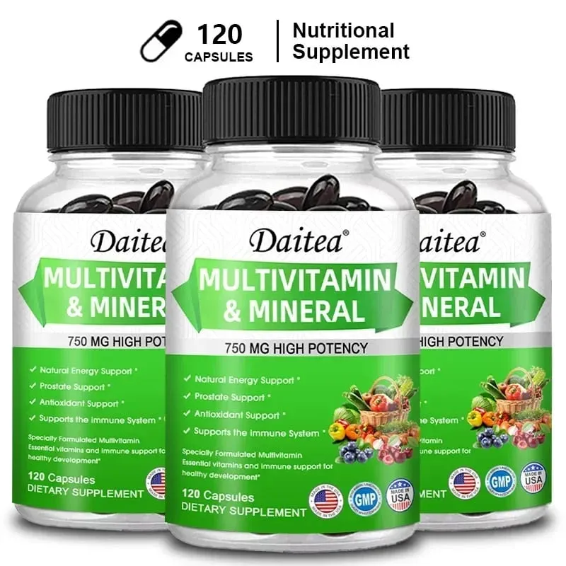 Multivitamin Capsules with Mineral Supplement To Provide Energy Prostate Skin and Eye Health Immune Support for Women and Men
