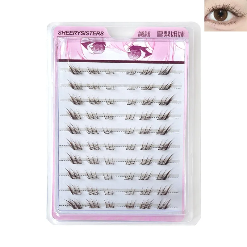 10rows Foxes Style Anime False Eyelashes Natural Curling 8-13mm Spiky Cluster Segmented Eyelash Extension Para sa Beauty Eye Makeup