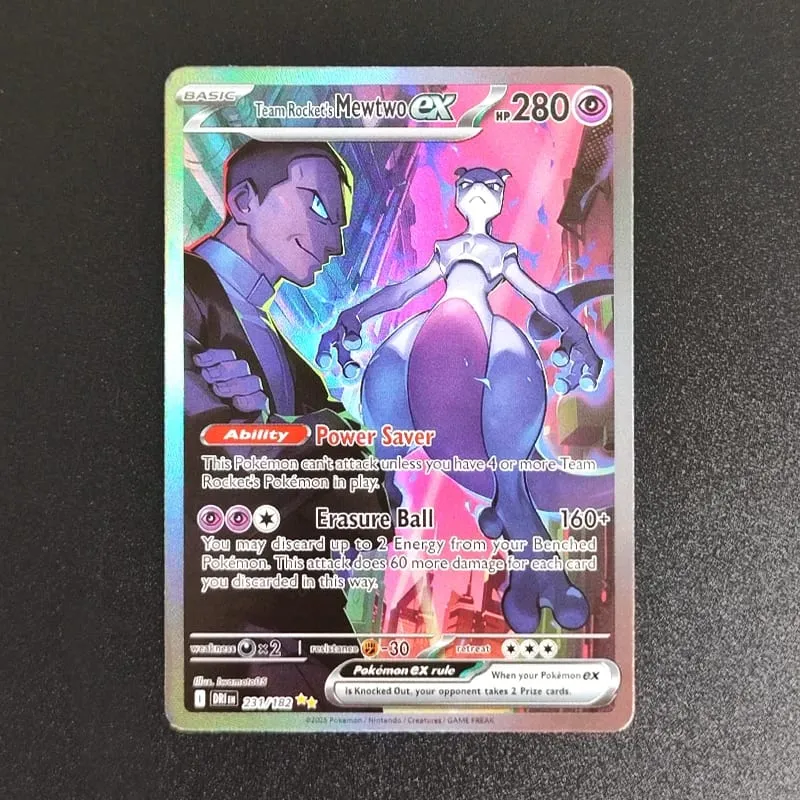 Cartão tcg Inglês SV10 SV09 Destined Rivals Mewtwo da Equipe Rocket Garchomp de Cynthia Ethan Ho-Oh Jogo de Cartas Colecionáveis