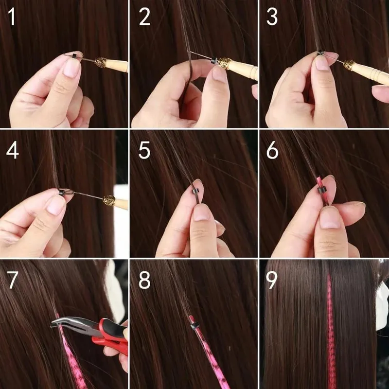 Synthetic Colored for Hair Feather Extensions 20 30 40 50 Pieces Tip 16inch Synthetic Hairpiece Zebra Feather Hair Extensions — image 5