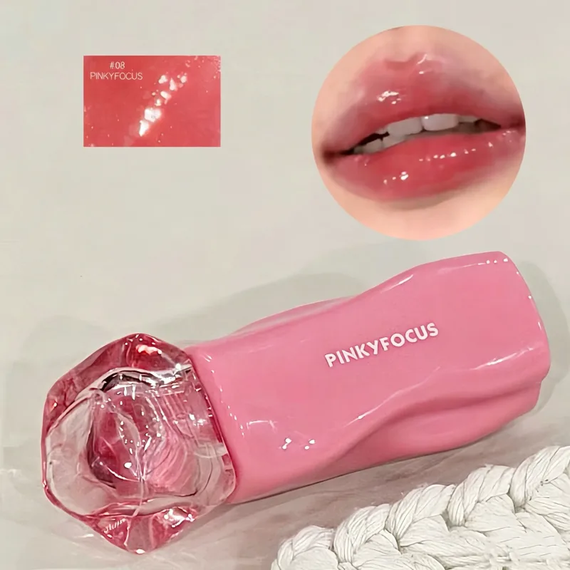 Pinkyfocus Glossy Mirror Lip Gloss Hydrating Juicy Nude Lip Tint Long Lasting Daily Natural Makeup for Spring Summer — image 14