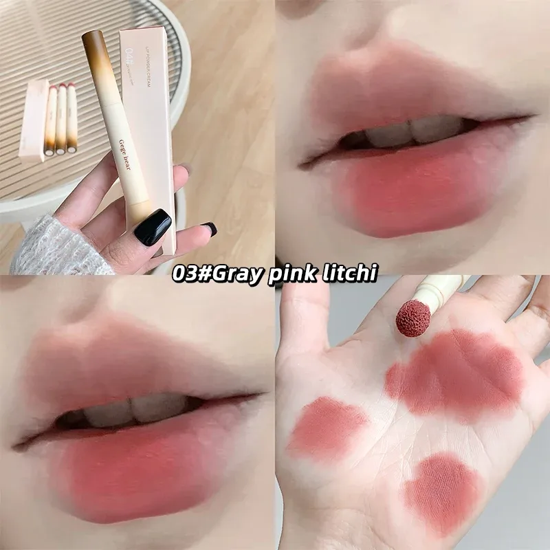 Gege Bear Velvet Matte Lip Powder Cream Long-Lasting Moisturizing Lipstick Autumn-Winter Color Natural-Looking Lip Stain — image 9