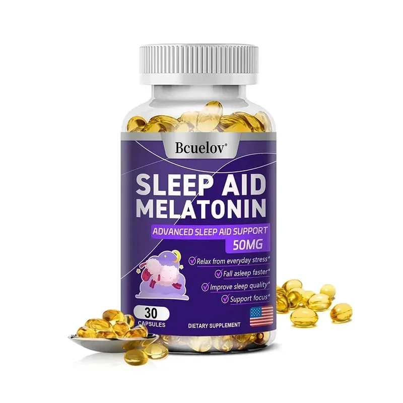 Bcuelov Melatonin Dietary Supplement for Promotes Relaxation and Sleep Health 25mg 30/60/120 Capsules Vegan | Gluten Free — image 8