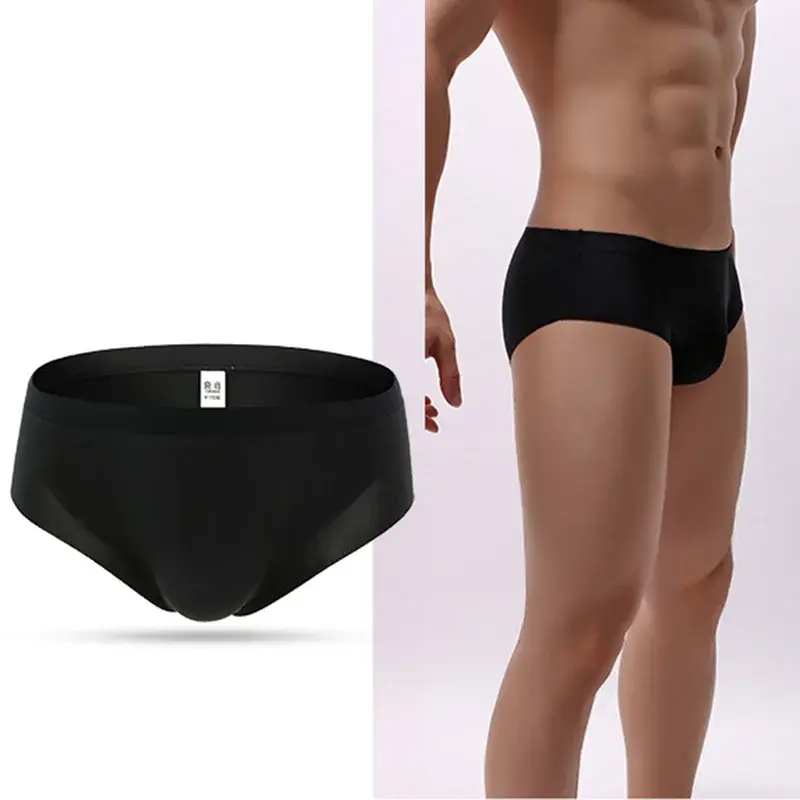 Men's Ice Silk Seamless Underwear Briefs Sexy U Convex Ultra-Thin Breathable Man Underpants Boxers — image 5