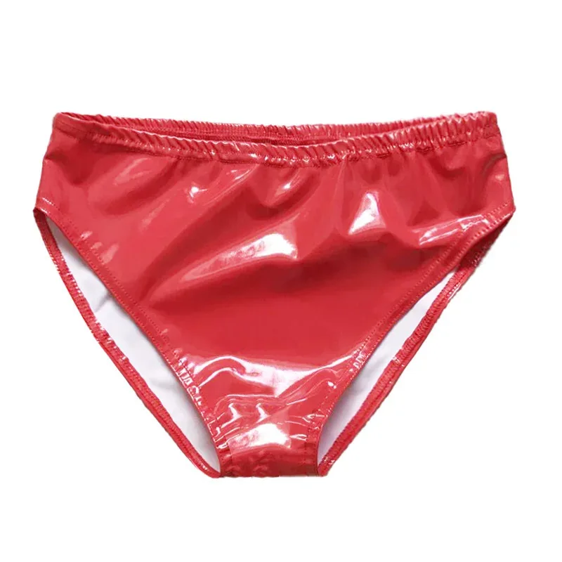 Men Sexy Latex Glossy Briefs Underwear Pvc Leather Underpants Women Patent Leather Erotic Lingerie Thongs Sissy Panties — image 13
