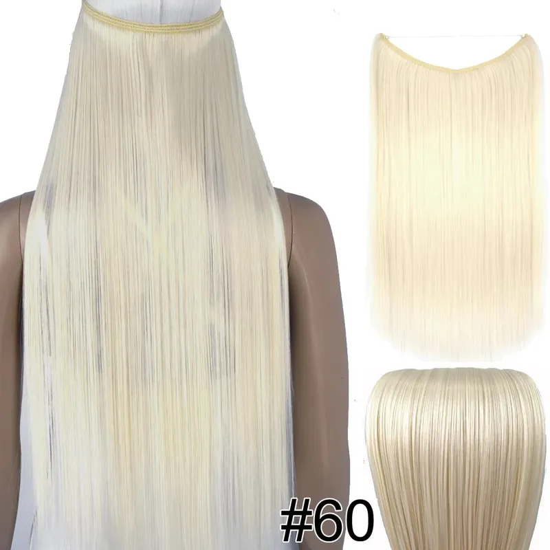 Synthetic Heat Resistant Hair Silky Straight Elasticity Invisible Wire Hair Extensions 8006 — image 31
