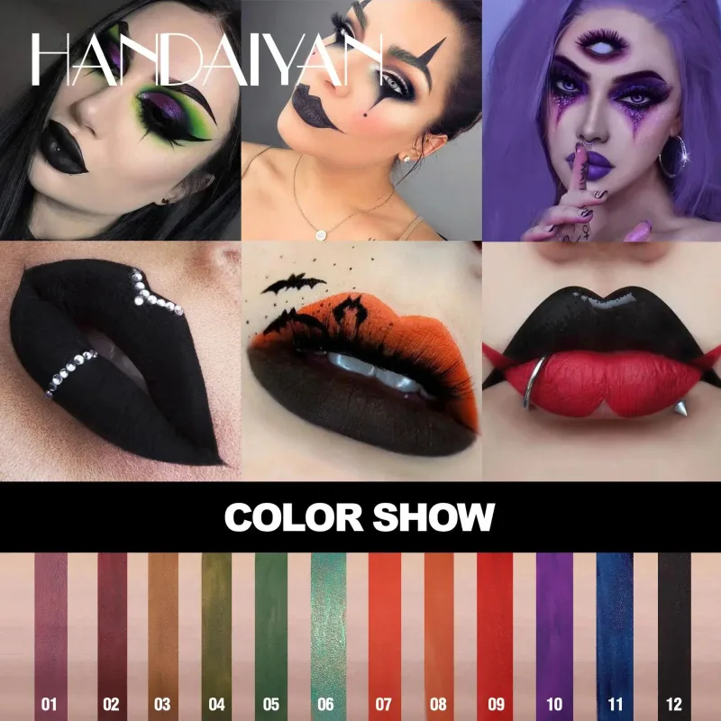 Matte Vampire Black Purple Lipstick Waterproof Long Lasting Lip Gloss Halloween Christmas Moisturizing Pigmented Lip Makeup — image 2