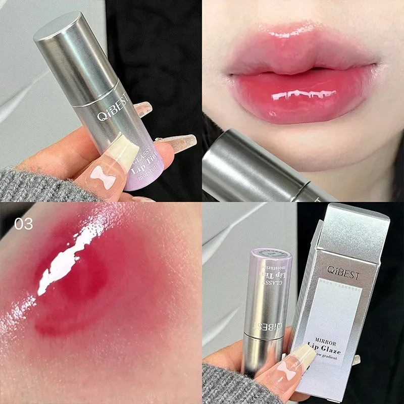 Brilho labial espelhado aquoso, hidratante de longa duração, fácil de usar, esmalte labial, hidratante, sexy, vermelho, maquiagem — image 3