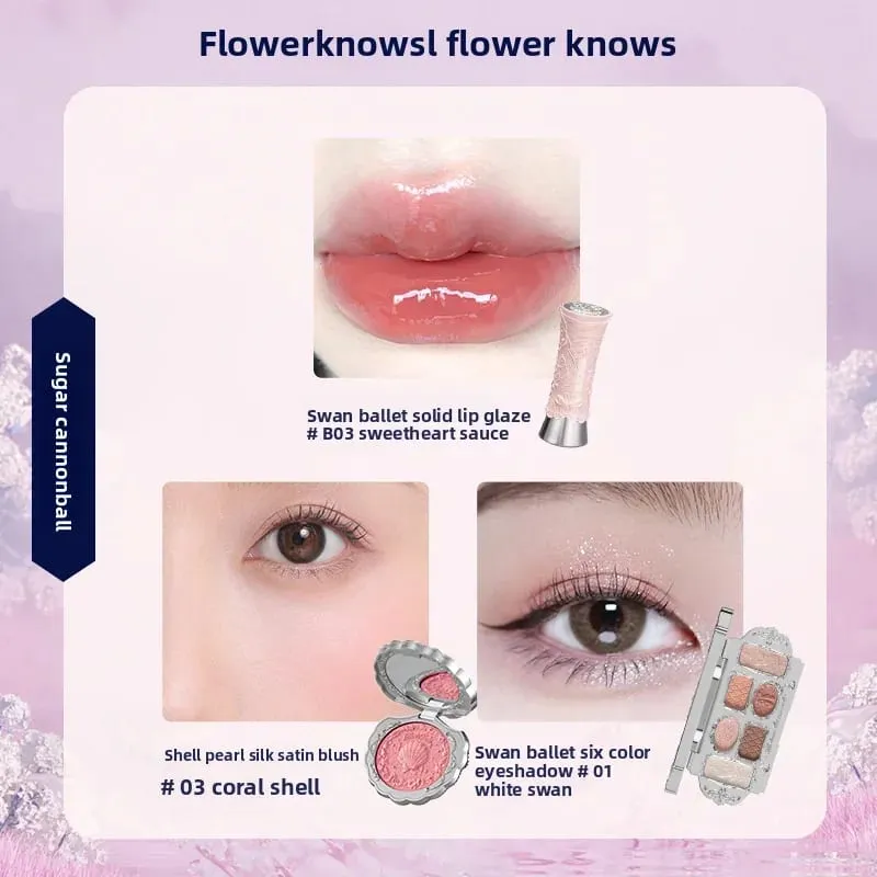 Flowerknows Makeup Gavesæt Little Angel Bunny Have Shell Smykker Lip Glaze Blusher Flower Know SWEETIE BEAR Blush Concealer